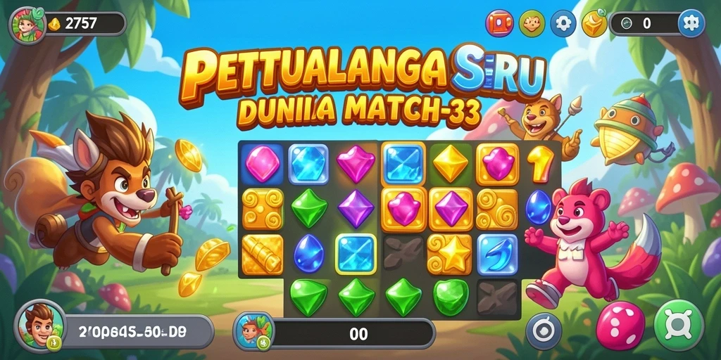 Screenshot gameplay menunjukkan aksi mencocokkan warna yang seru.