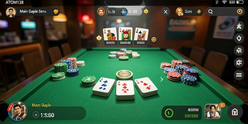 Gameplay Gaple yang seru dan interaktif di ATOM138.
