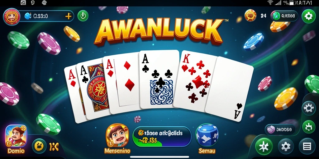 Screenshot AWANLUCK menampilkan aksi seru permainan Domino.