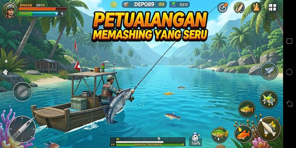 Tampilan gameplay DEPO89 yang menampilkan pengalaman memancing yang seru.