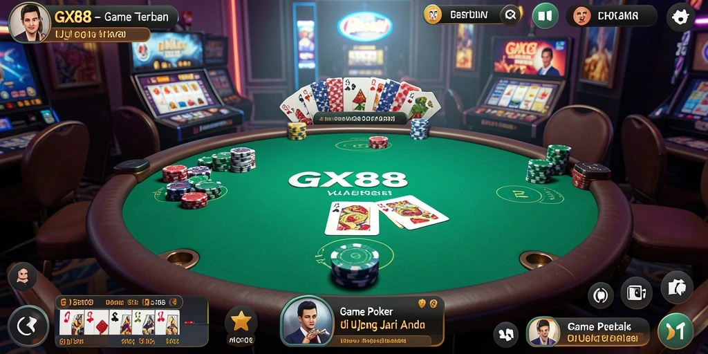 Tampilan gameplay GX88 yang menegangkan dalam poker.
