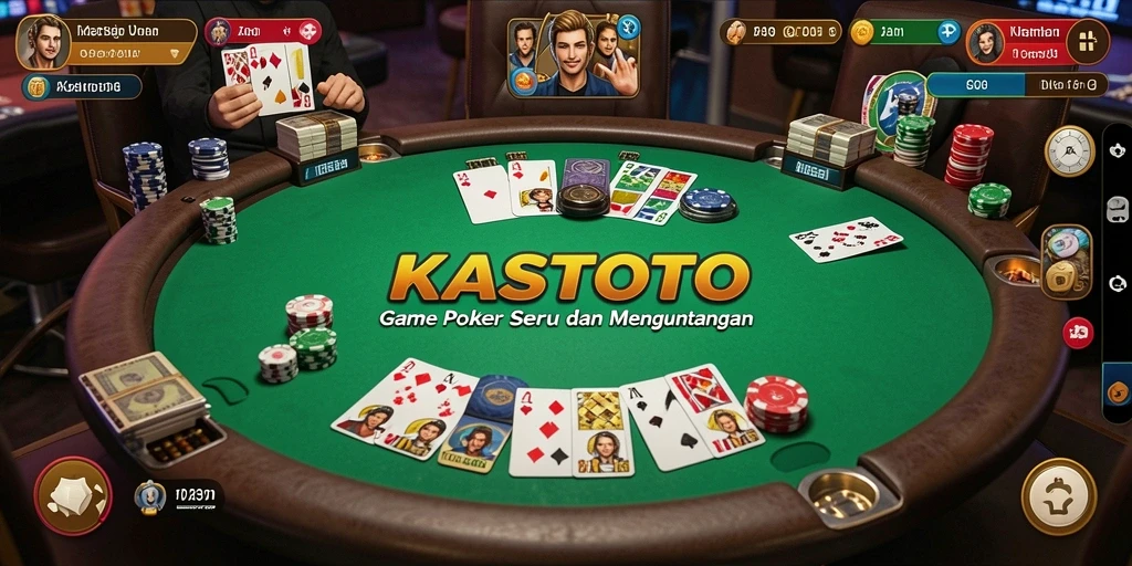 Tampilan gameplay poker yang mendebarkan di KASTOTO.