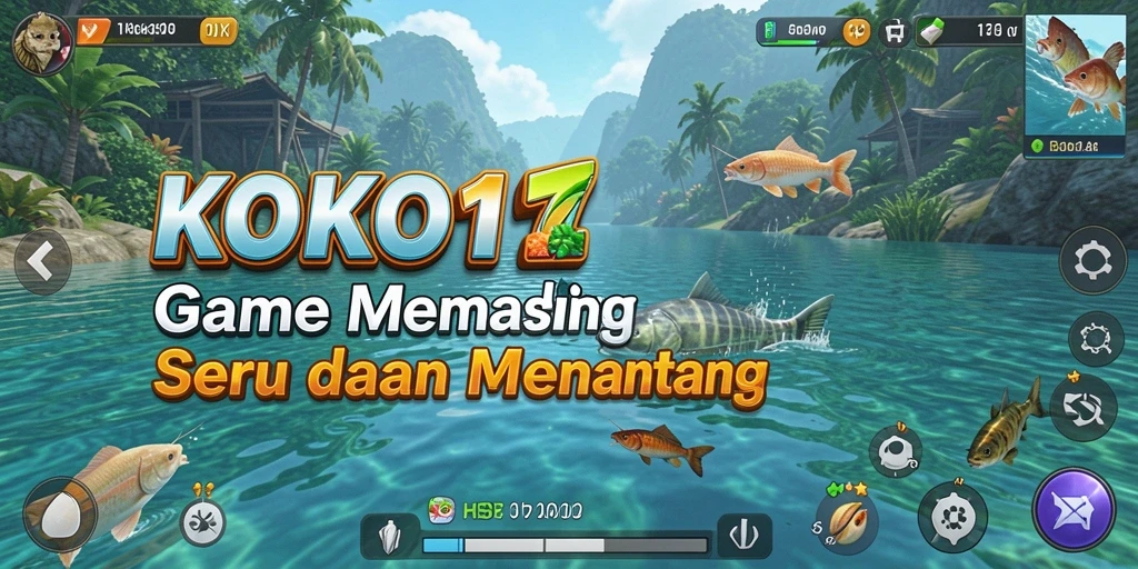 Gameplay menakjubkan KOKO11 dalam menangkap ikan di berbagai lokasi.