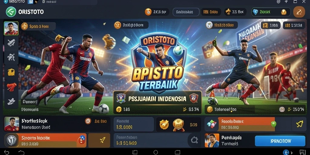 Screenshot gameplay ORISTOTO yang menunjukkan taruhan olahraga langsung.