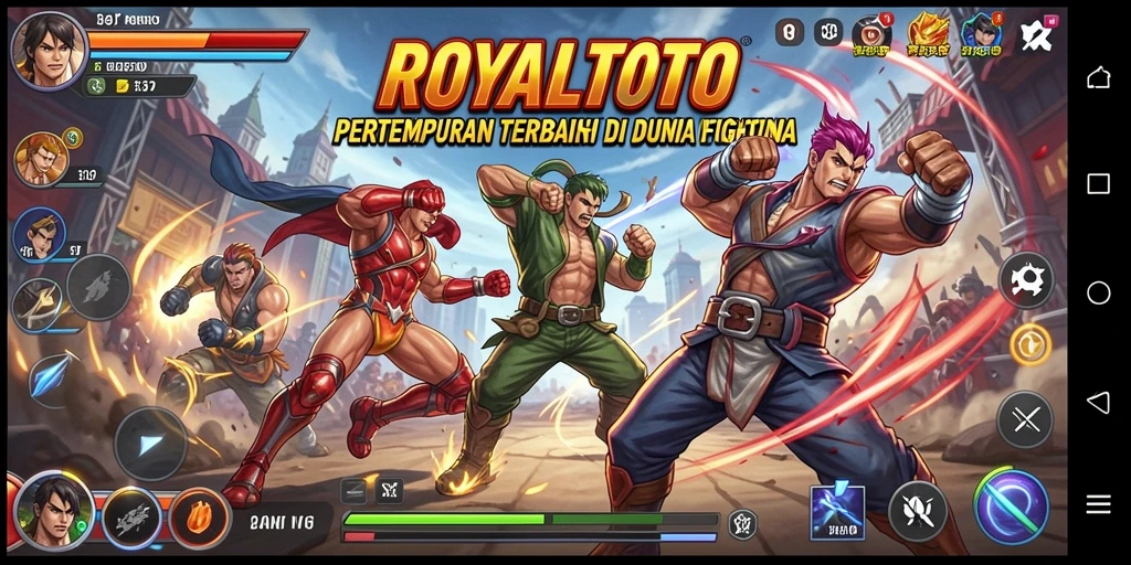 Tangkapan layar gameplay ROYALTOTO dengan aksi pertarungan seru.