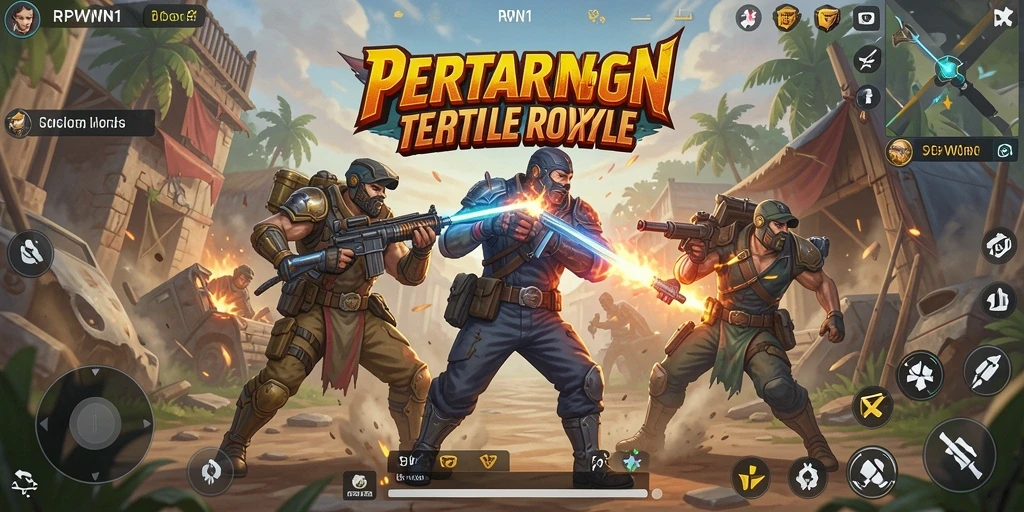 Screenshot gameplay RPWIN1 menampilkan aksi seru di medan perang.