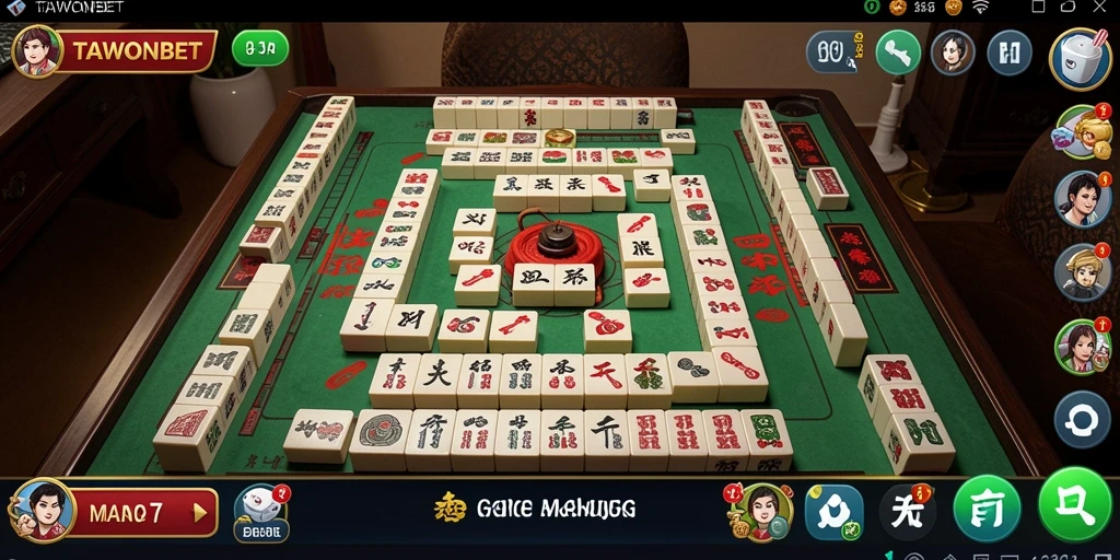 Tampilan menarik dari gameplay Mahjong TAWONBET.