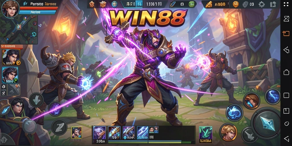 Gameplay epik dalam pertandingan MOBA yang seru dan menantang.